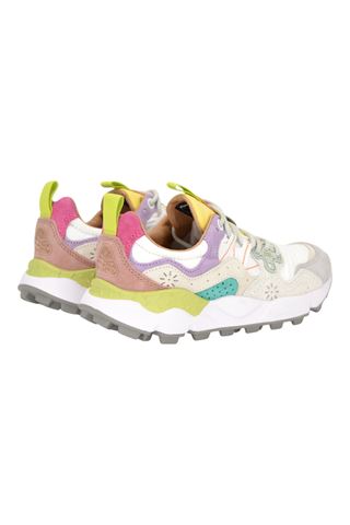 Sneaker  donna in nylon e camoscio multicolore. FLOWER MOUNTAIN | YAMANO 3 WOMAN-1I29 LIGHT LILIAC-WHITE